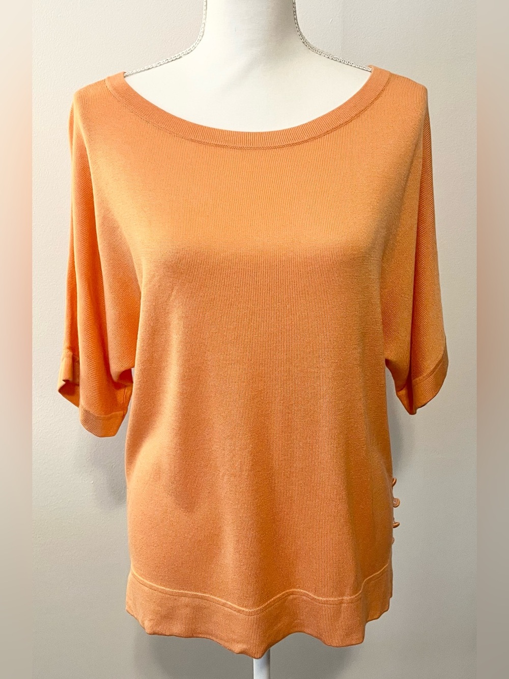 Banana Republic Factory Relaxed Short-Sleeve Knit Top in Peach/Orange. Size M